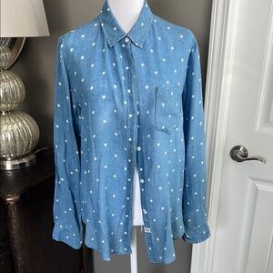 Rails Blue Polka Dot Button-Up Shirt